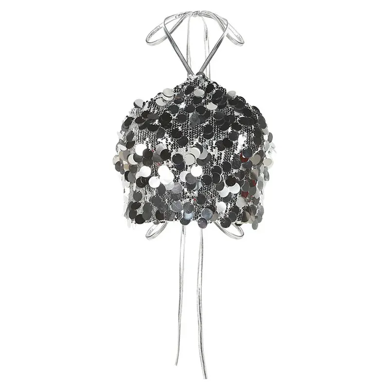 Silver Sequin Halter