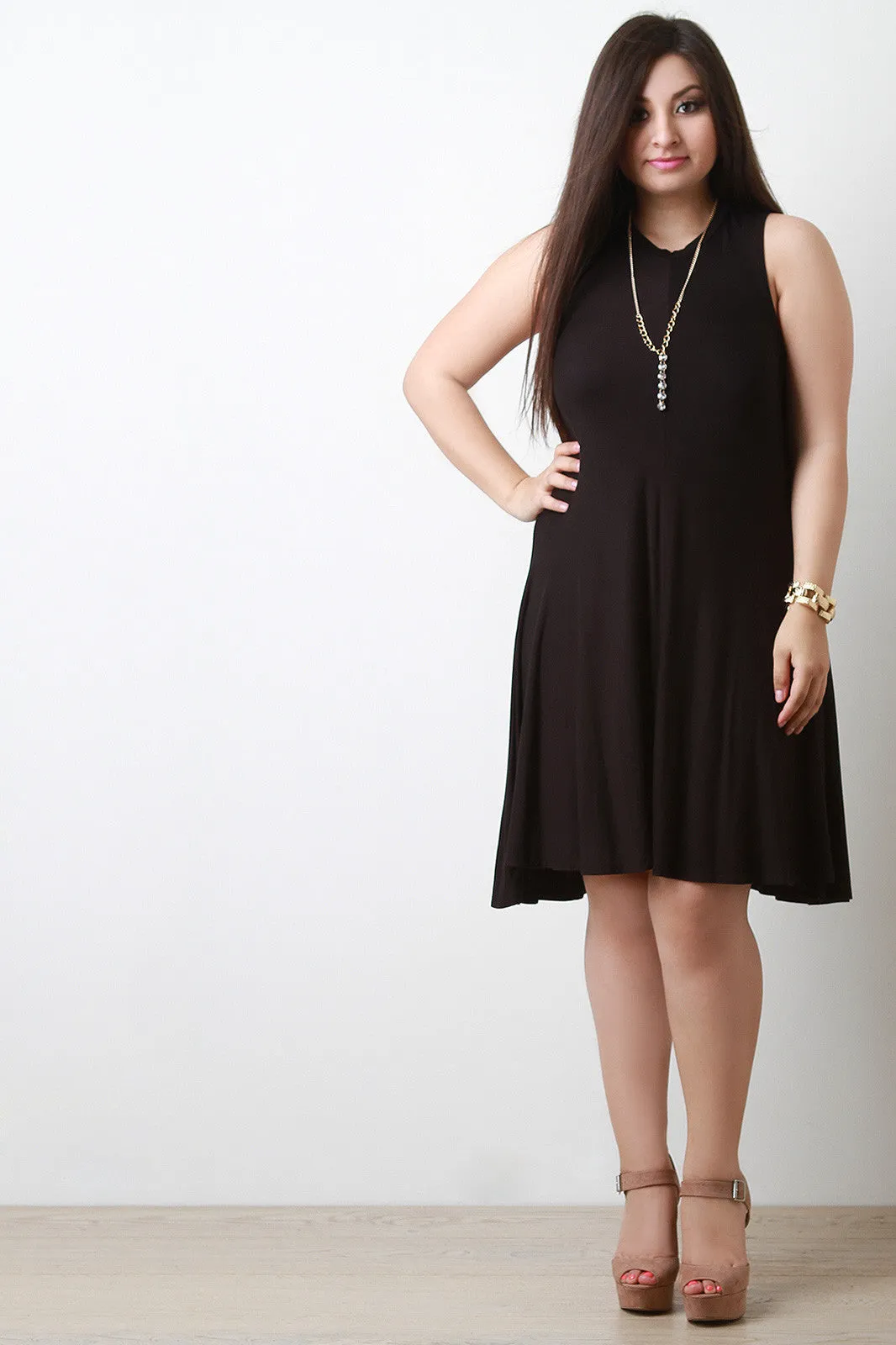 Sleeveless Knit Shift Dress