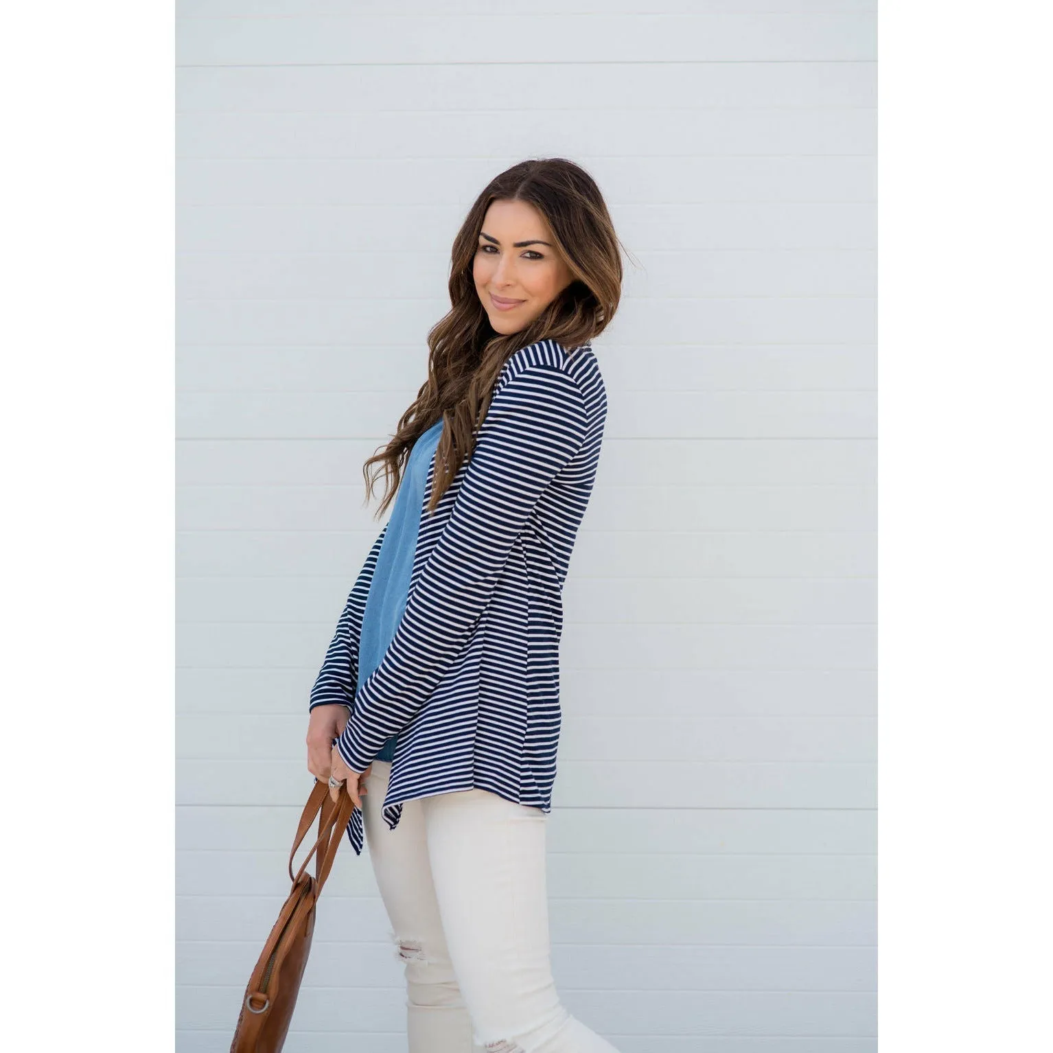 Striped Basic Cardigan