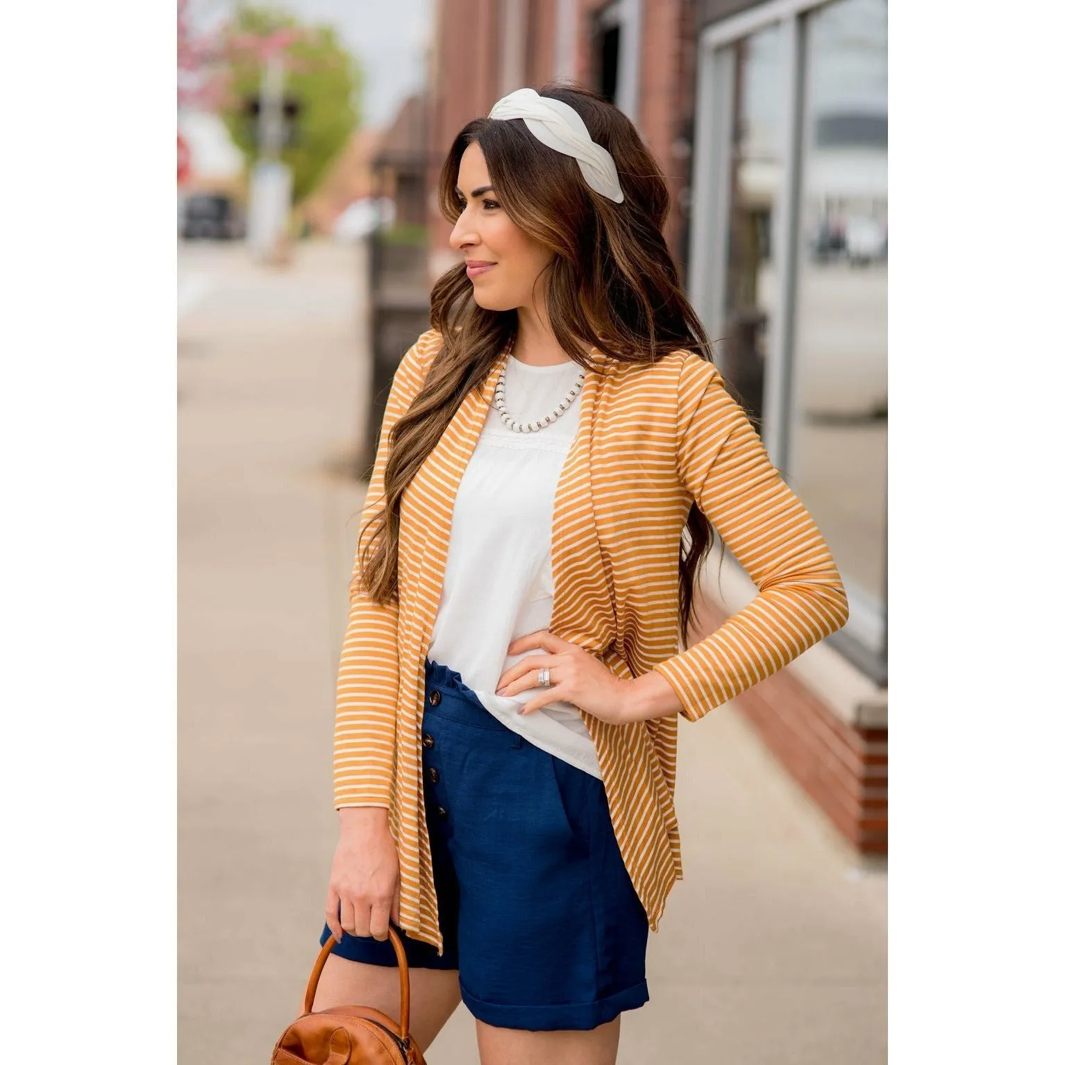 Striped Basic Cardigan