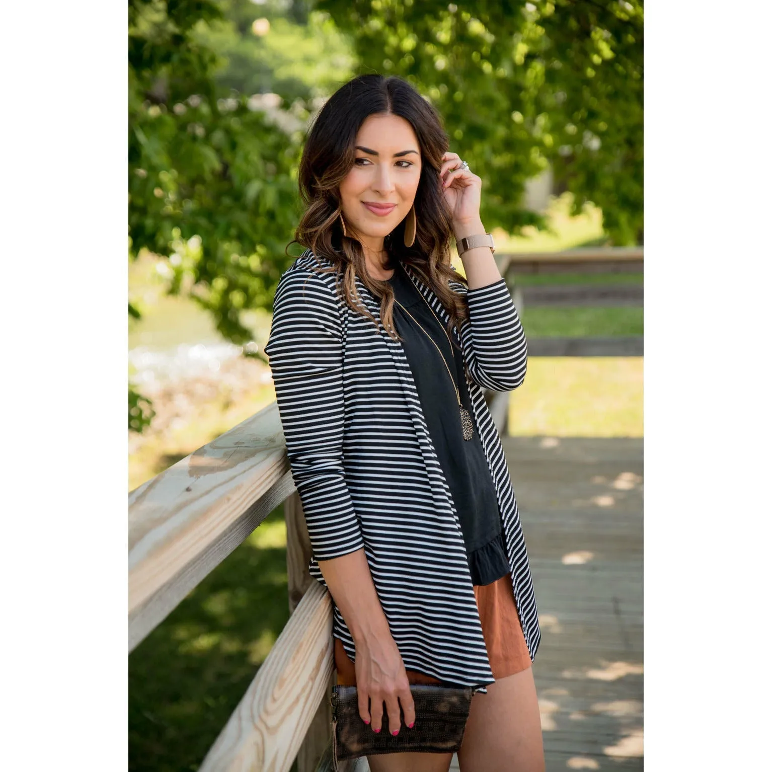 Striped Basic Cardigan