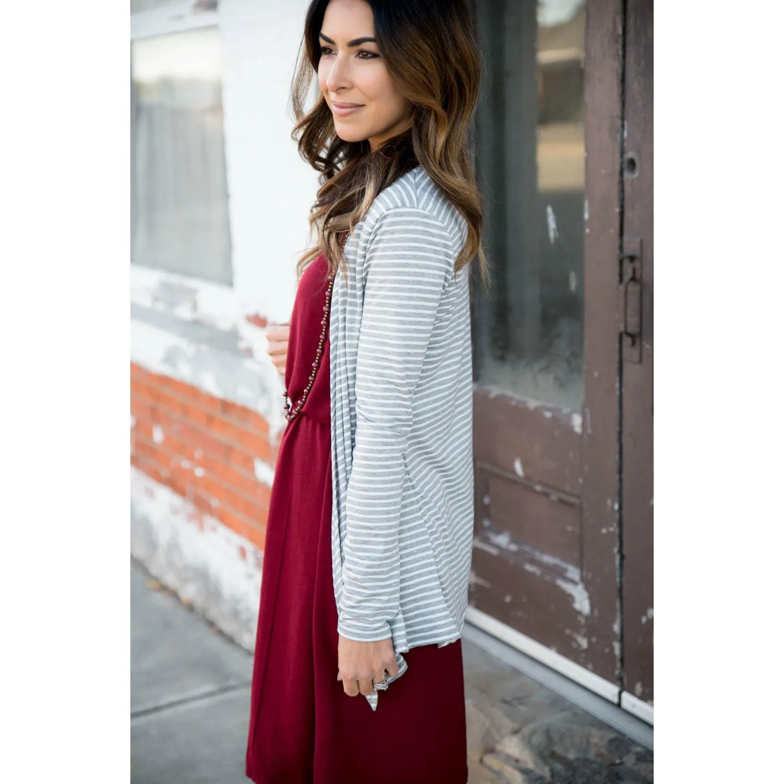 Striped Basic Cardigan