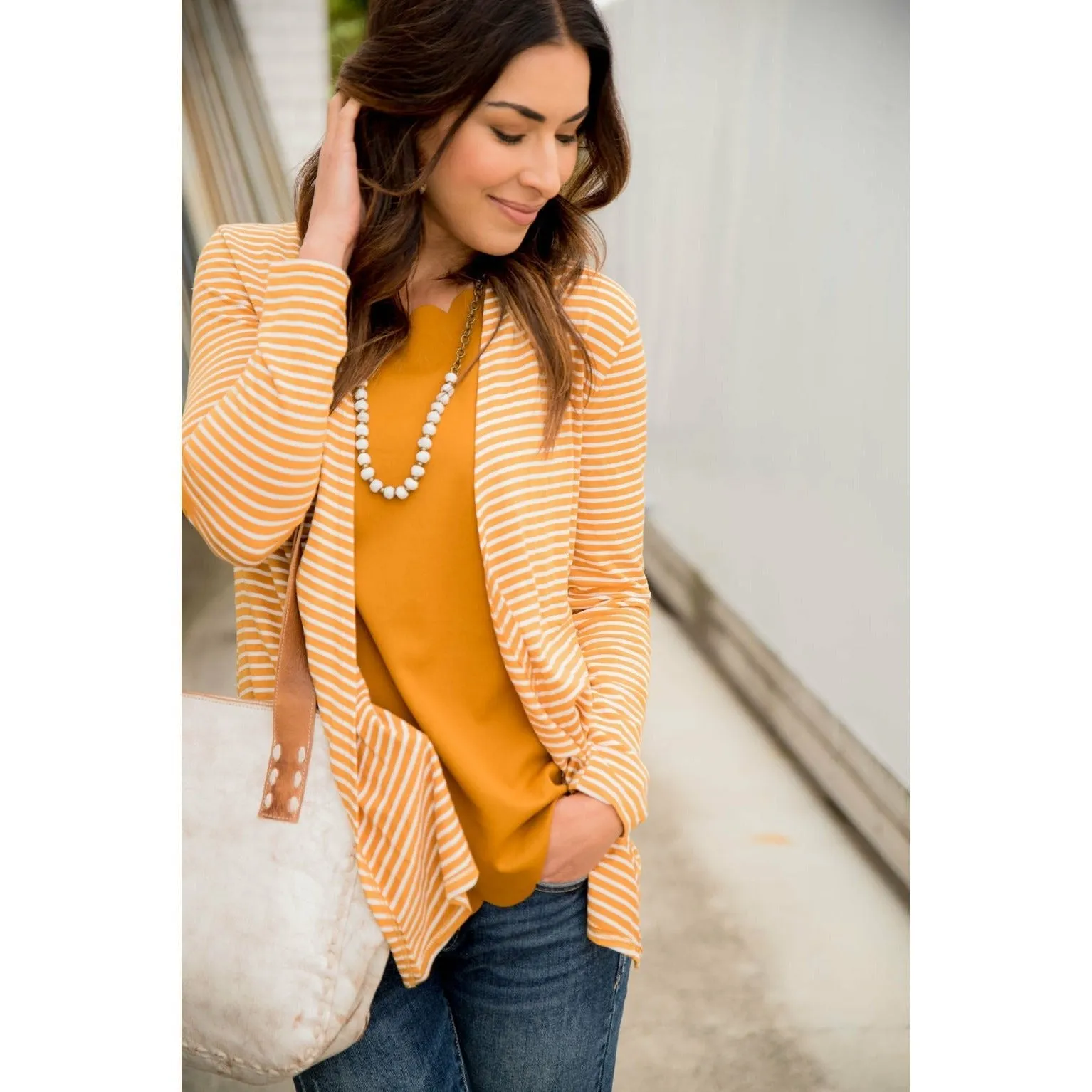 Striped Basic Cardigan