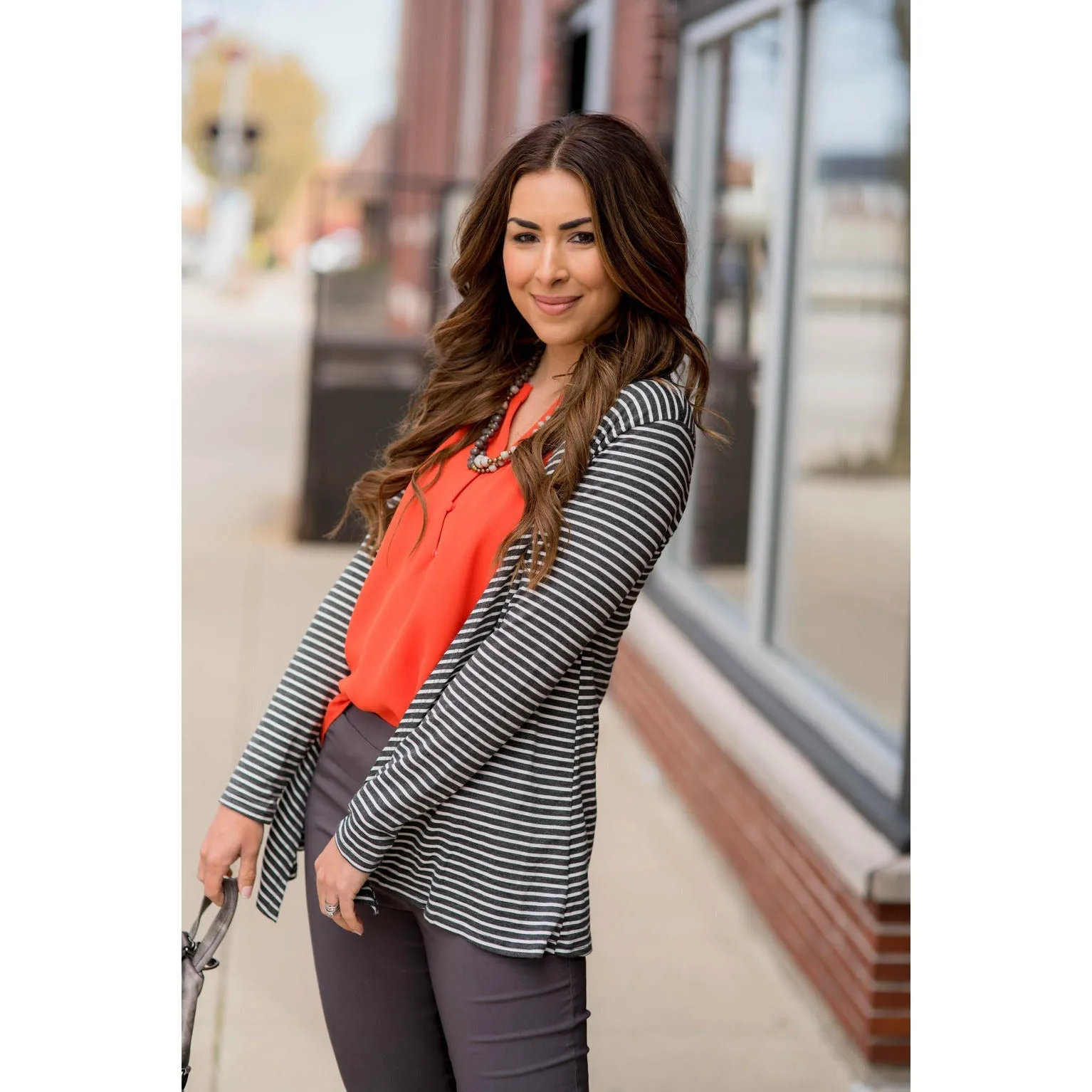 Striped Basic Cardigan