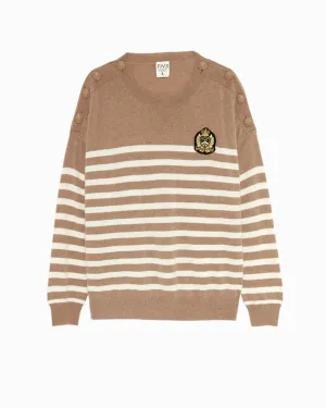 Striped Cashmere Sweater | Camel