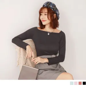 WATER  KEEP WARM OFF SHOULDER LONG SLEEVE TOPS