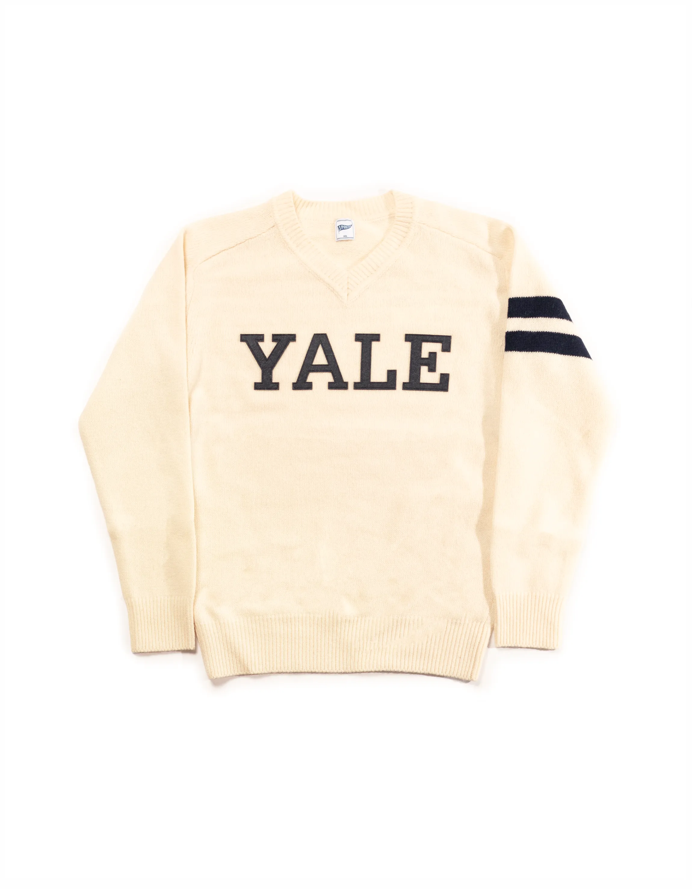 YALE WOOL V-NECK SWEATER - WHITE